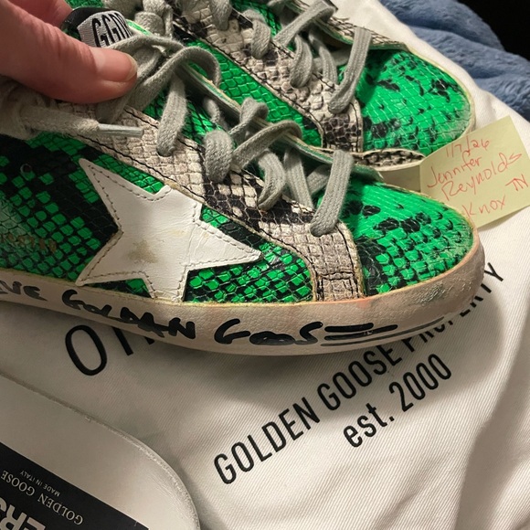 Green Snakeskin Sneakers 36 - Picture 2 of 10